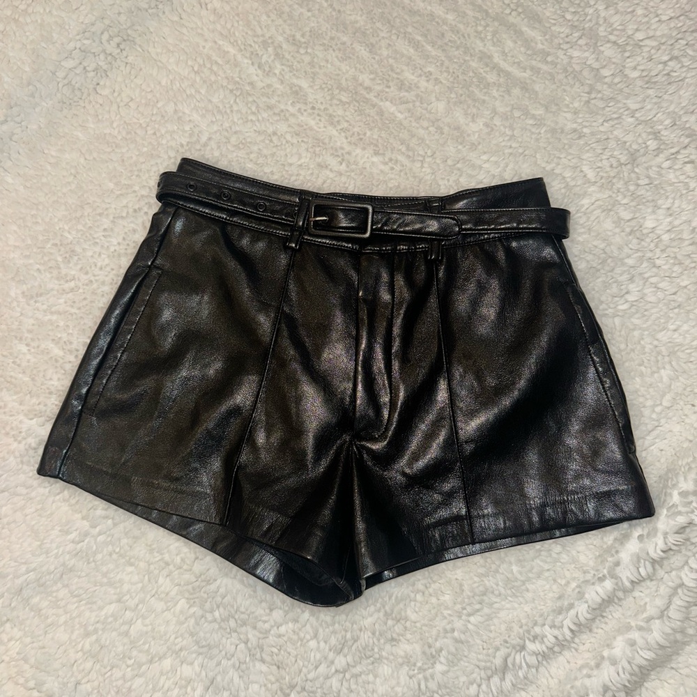 Black Leather Women's Shorts- GenerationLove